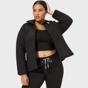 Torrid Matte Stretch Nylon Light-Weight Puffer Active Jacket